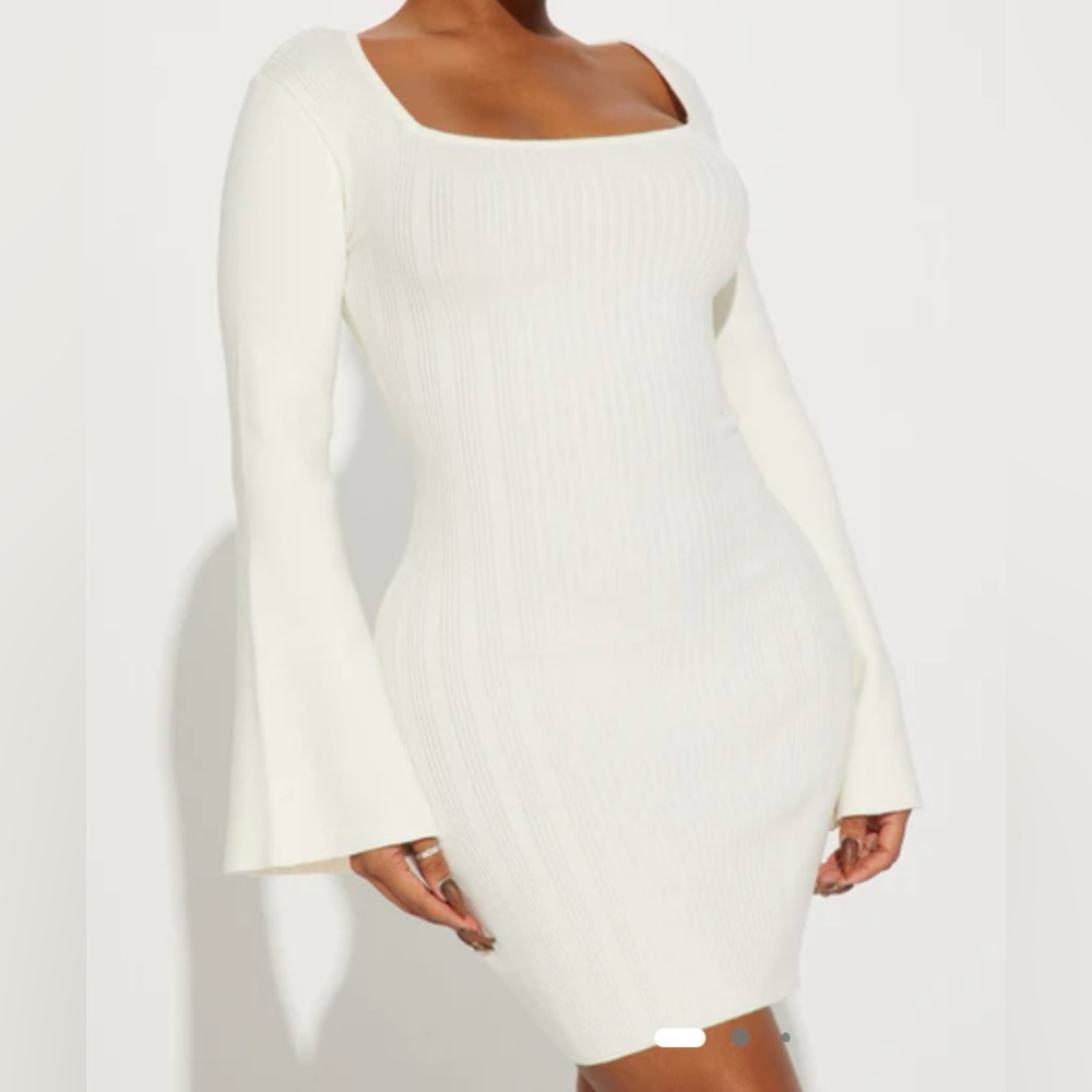 Cream Sweater Mini Dress
